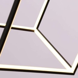 Luminária pendente preta iluminação cubo geométrico