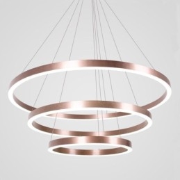 Luminária pendente desenho artesanato 3 anéis lâmpada 80+60+40cm