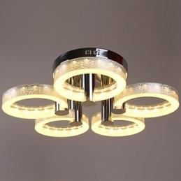 Lustre de acrílico com 5 luzes (acabamento cromado)