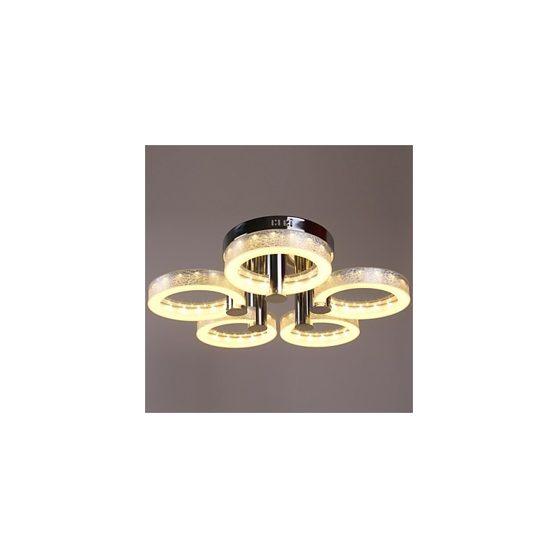 Lustre de acrílico com 5 luzes (acabamento cromado)