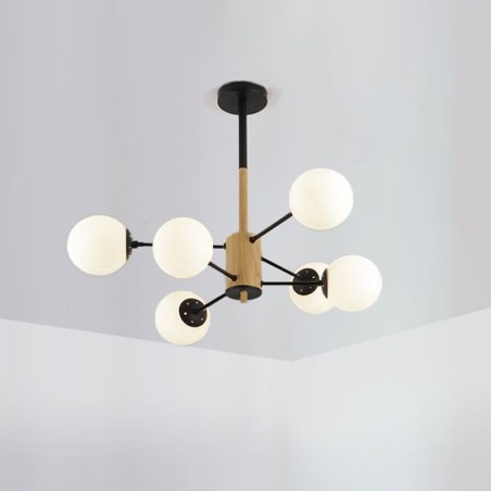 Luminária pendente Magic Bean criativa nórdica de madeira Luminária pendente Magic Bean criativa nórdica de madeira
