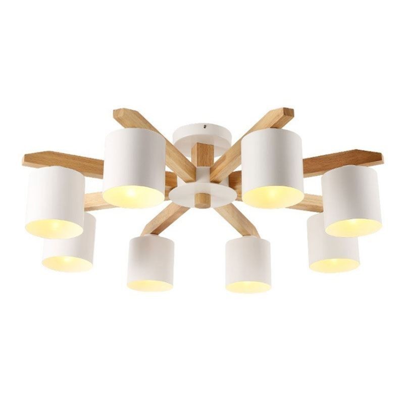 Luminária pendente nórdica de tronco Macaron
