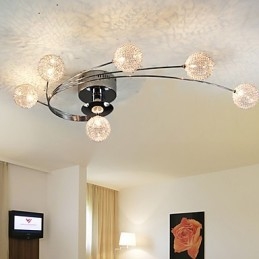 Luminária de teto moderna Living Lâmpadas incluídas 6 luzes