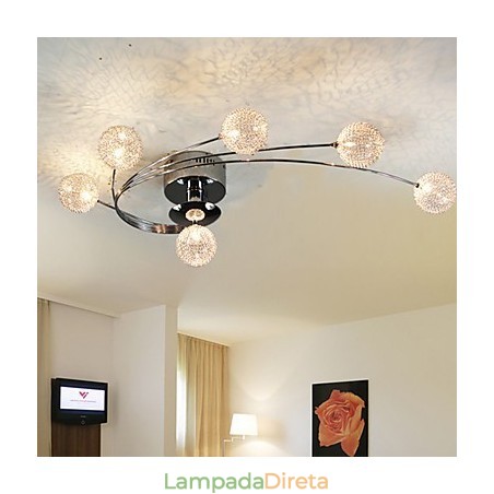 Luminária de teto moderna Living Lâmpadas incluídas 6 luzes Luminária de teto moderna Living Lâmpadas incluídas 6 luzes
