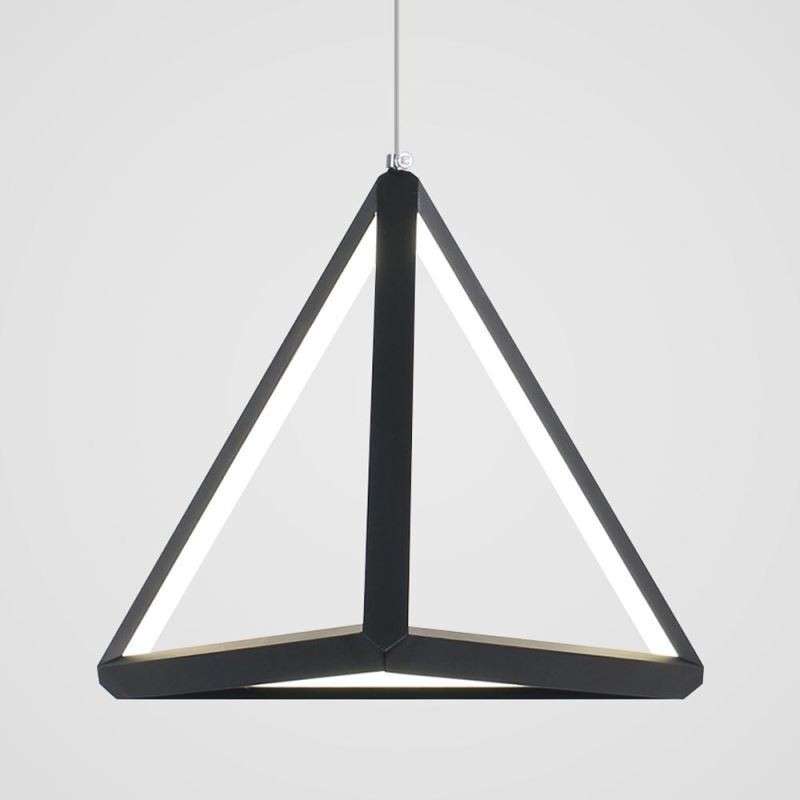 Luminária pendente pós-moderna, luz geométrica triangular, iluminação criativa de lâmpada