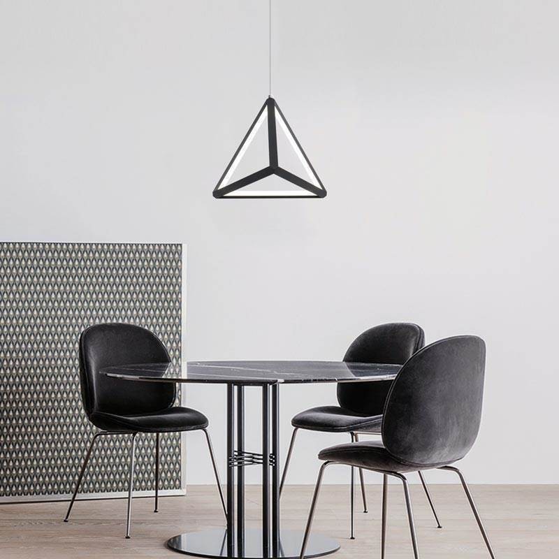 Luminária pendente pós-moderna, luz geométrica triangular, iluminação criativa de lâmpada