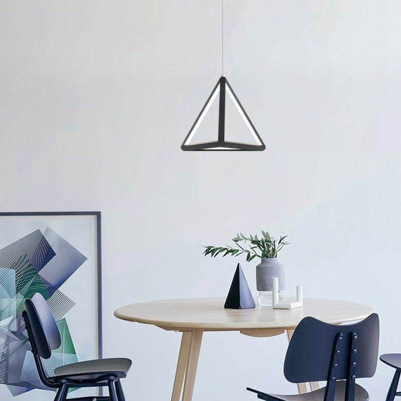 Luminária pendente pós-moderna, luz geométrica triangular, iluminação criativa de lâmpada