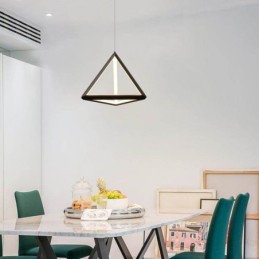 Luminária pendente pós-moderna, luz geométrica triangular, iluminação criativa de lâmpada