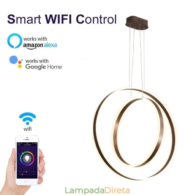 Luminária pendente nórdica em acrílico em formato de anel