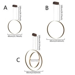 Luminária pendente nórdica em acrílico em formato de anel