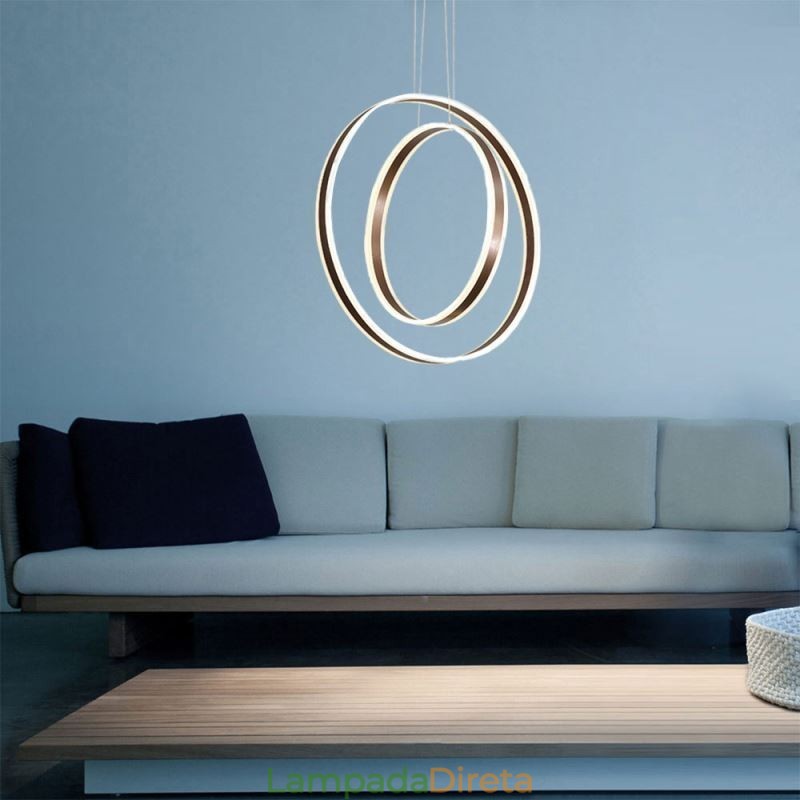 Luminária pendente nórdica em acrílico em formato de anel