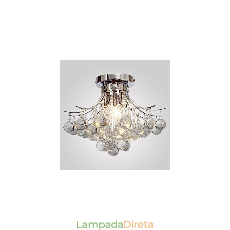 Lustre Moderno Cristal 3 Luzes