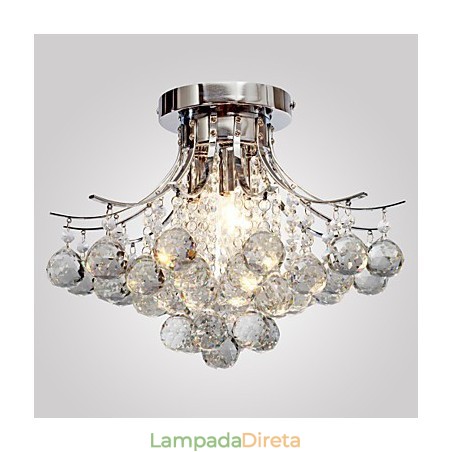Lustre Moderno Cristal 3 Luzes Lustre Moderno Cristal 3 Luzes