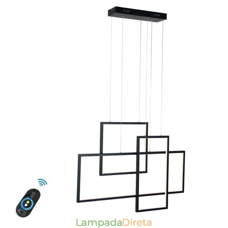Luminária pendente nórdica Luminária pendente quadrada geométrica
