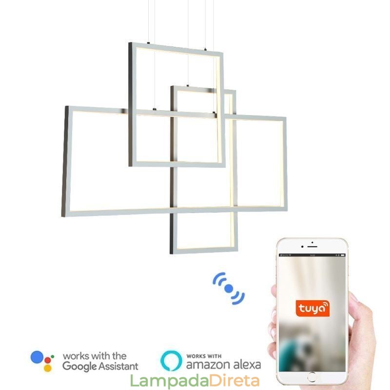 Luminária pendente nórdica Luminária pendente quadrada geométrica