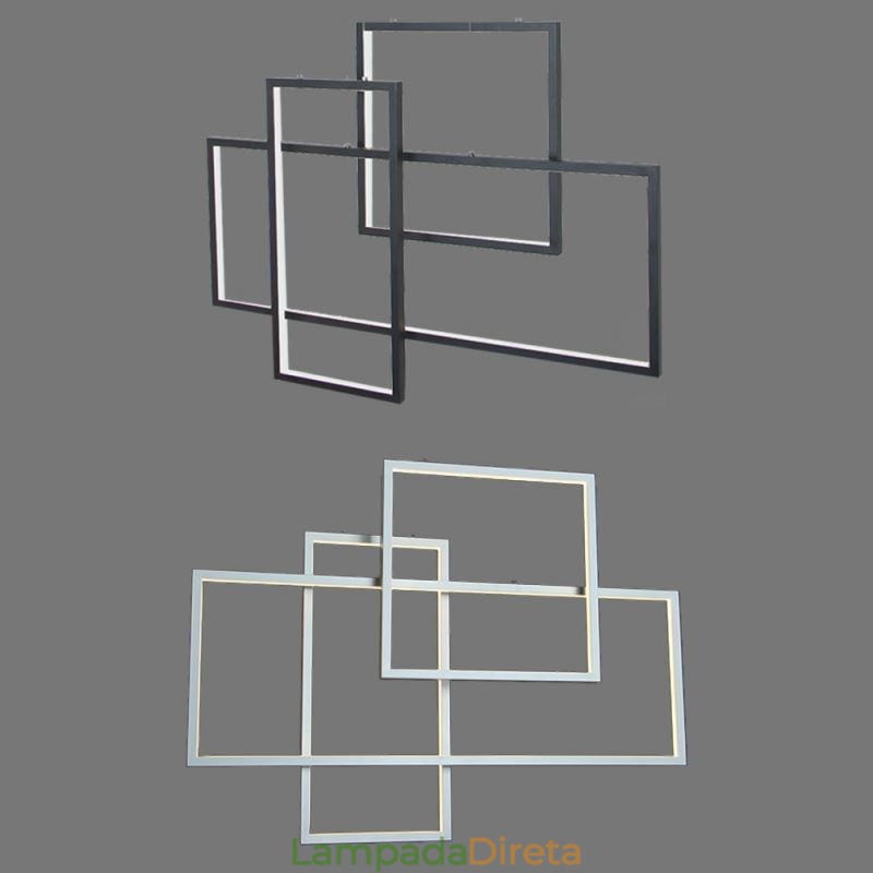 Luminária pendente nórdica Luminária pendente quadrada geométrica