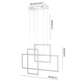Luminária pendente nórdica Luminária pendente quadrada geométrica
