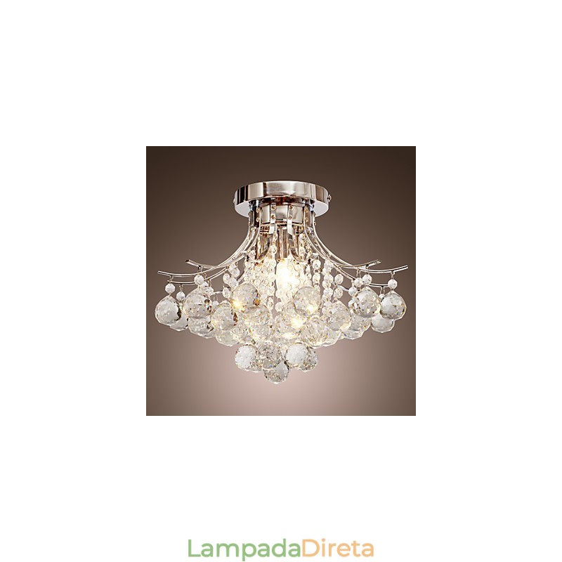 Lustre Moderno Cristal 3 Luzes