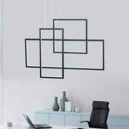 Luminária pendente nórdica Luminária pendente quadrada geométrica