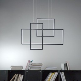 Luminária pendente nórdica Luminária pendente quadrada geométrica