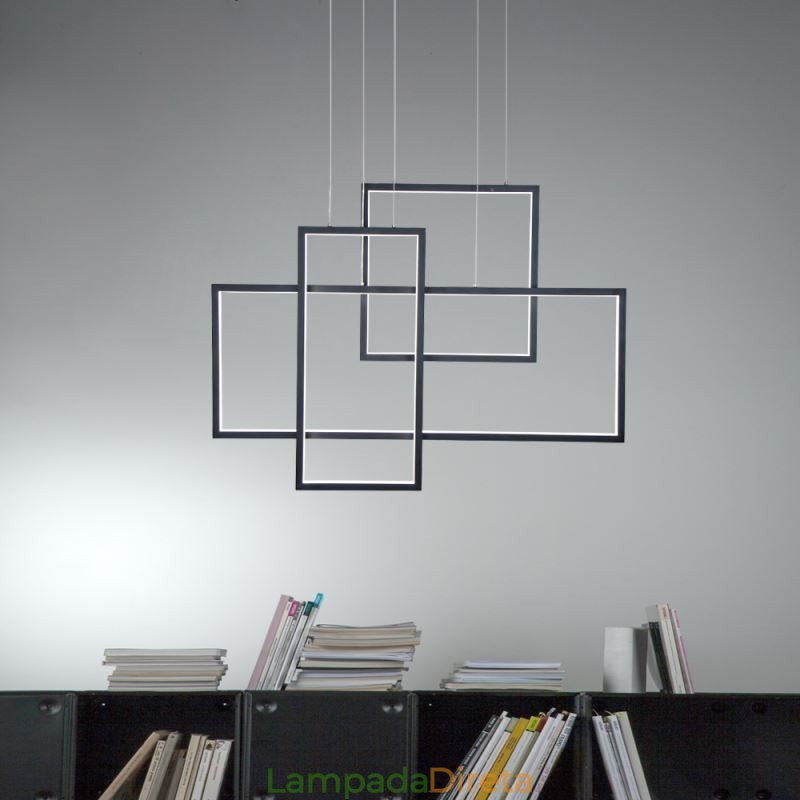 Luminária pendente nórdica Luminária pendente quadrada geométrica