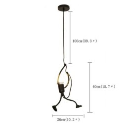 Luminária pendente moderna e simples em forma de homenzinho, luminária criativa
