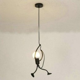 Luminária pendente moderna e simples em forma de homenzinho, luminária criativa