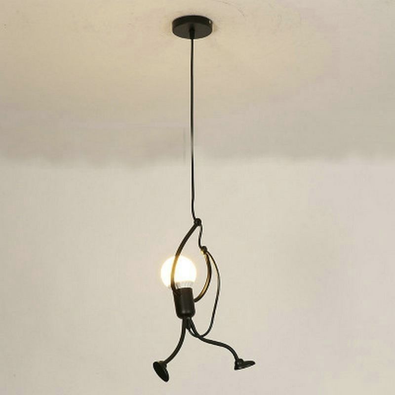 Luminária pendente moderna e simples em forma de homenzinho, luminária criativa