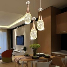 Iluminação pendente de cluster de lágrima de vidro com sementes