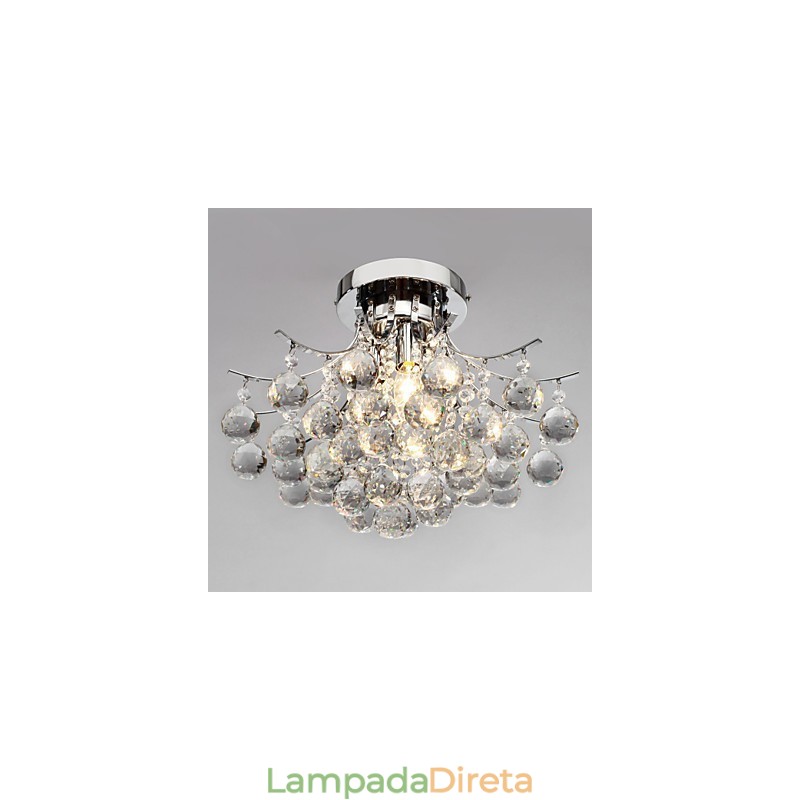 Lustre Moderno Cristal 3 Luzes