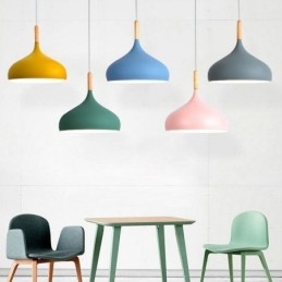 Luminária pendente moderna de alumínio Macaron Lamp Home Luz ajustável
