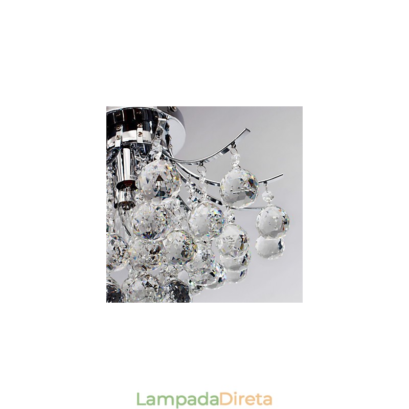 Lustre Moderno Cristal 3 Luzes