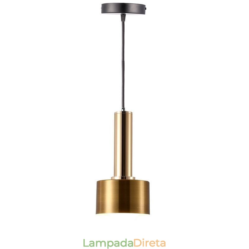 Luminária pendente moderna e simples em formato de cilindro, luminária de alumínio