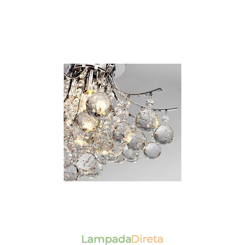 Lustre Moderno Cristal 3 Luzes