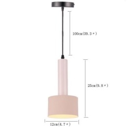Luminária pendente moderna e simples em formato de cilindro, luminária de alumínio