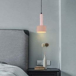 Luminária pendente moderna e simples em formato de cilindro, luminária de alumínio