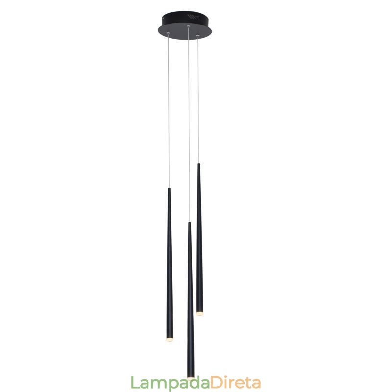 Luminária pendente moderna e simples em formato de cilindro, luminária de chuva de meteoros
