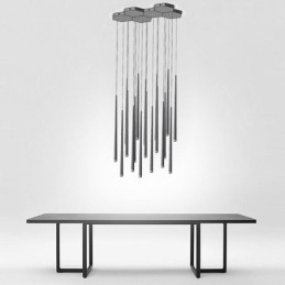 Luminária pendente moderna e simples em formato de cilindro, luminária de chuva de meteoros