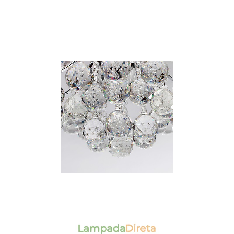 Lustre Moderno Cristal 3 Luzes