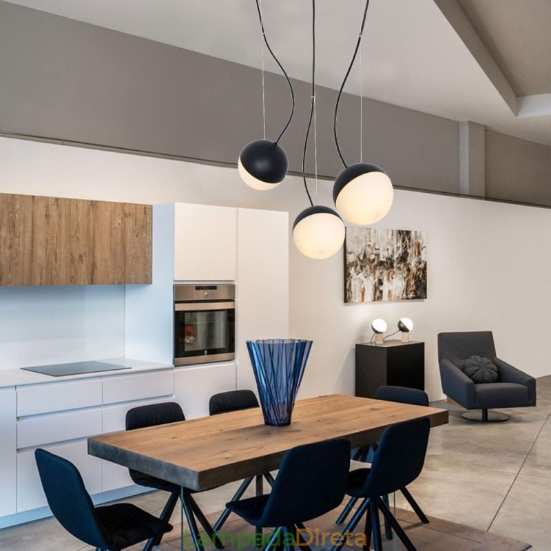 Nordic Ball Cluster Pendant Light Moderno Criativo Forma Redonda Lâmpada Iluminação