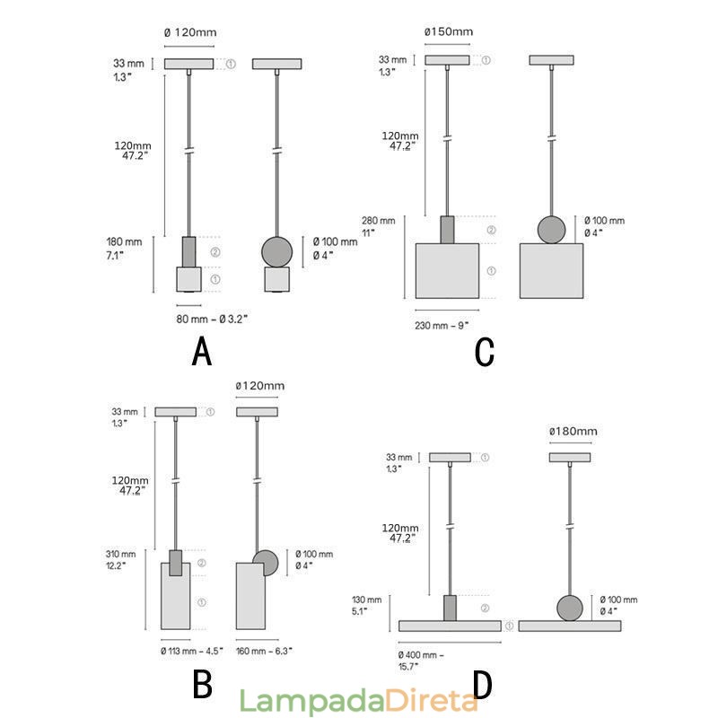 Luminária pendente moderna nórdica de acrílico, luminária geométrica de iluminação