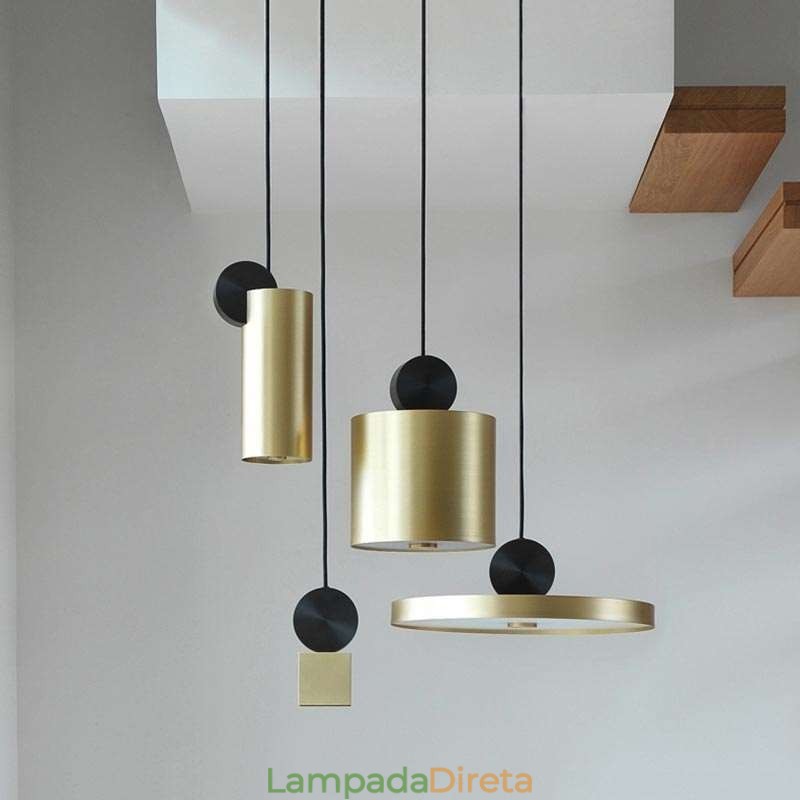 Luminária pendente moderna nórdica de acrílico, luminária geométrica de iluminação