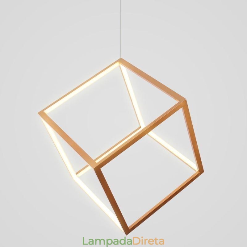 Luminária pendente pós-moderna geométrica dourada