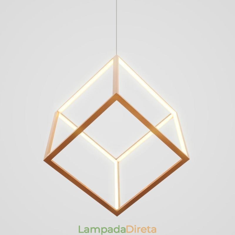 Luminária pendente pós-moderna geométrica dourada