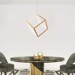 Luminária pendente pós-moderna geométrica dourada