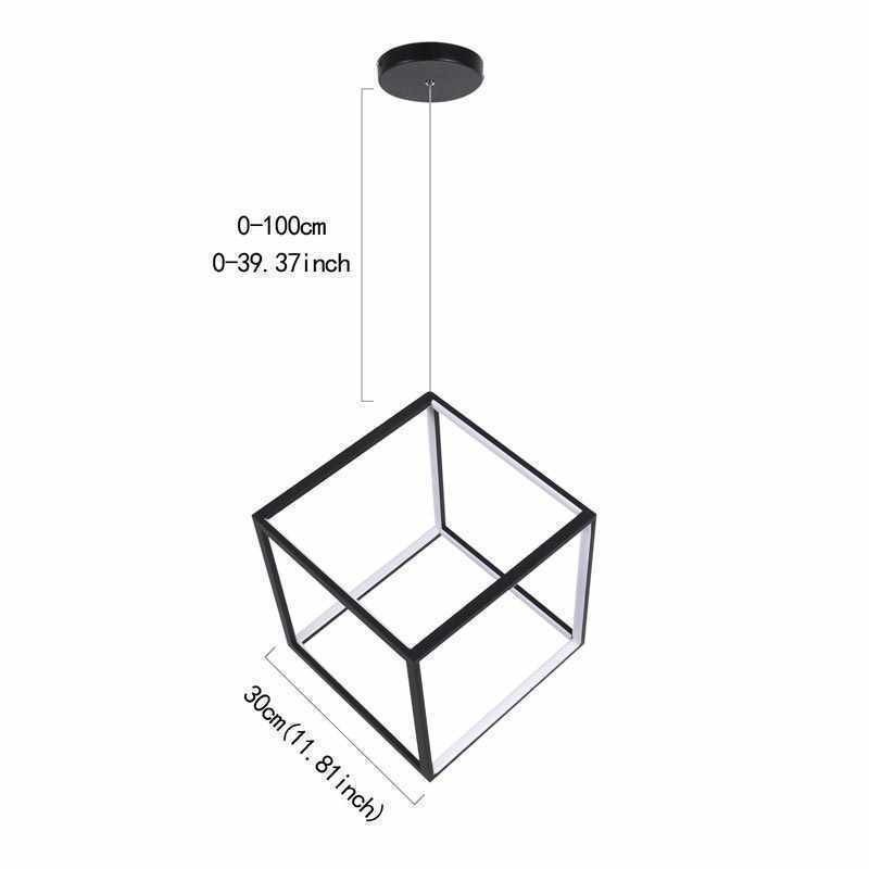 Luminária pendente preta Cubo geométrico Iluminação LBY18069