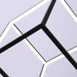 Luminária pendente preta Cubo geométrico Iluminação LBY18069