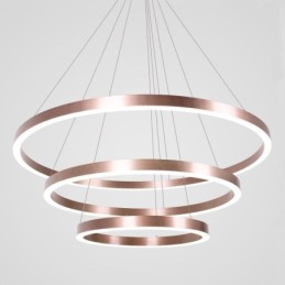 Luminária pendente desenho artesanato 3 anéis lâmpada 80+60+40cm