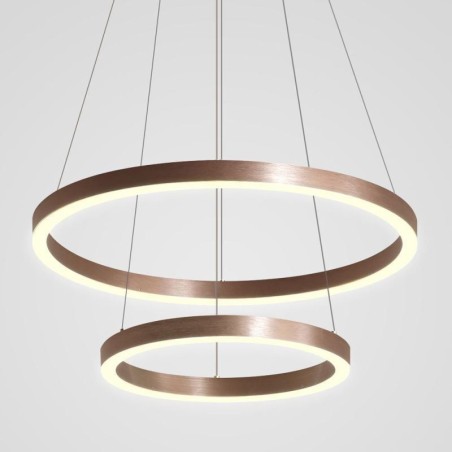 Luminária pendente desenho artesanato 2 anéis lâmpada 60+40cm Luminária pendente desenho artesanato 2 anéis lâmpada 60+40cm