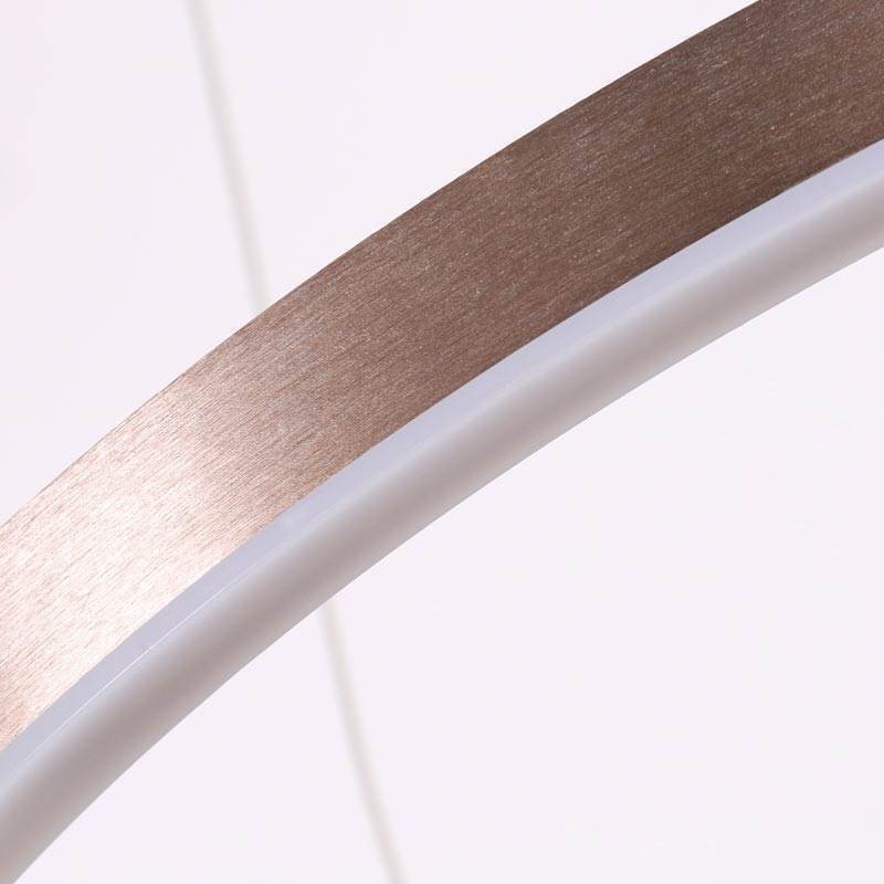 Luminária pendente desenho artesanato 2 anéis lâmpada 60+40cm